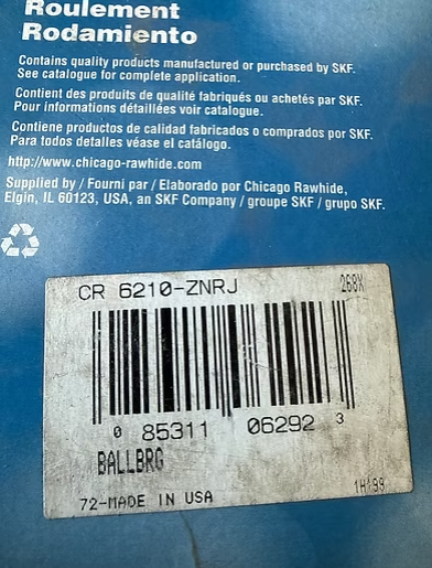 Skf 6210-ZNRJ Bearing