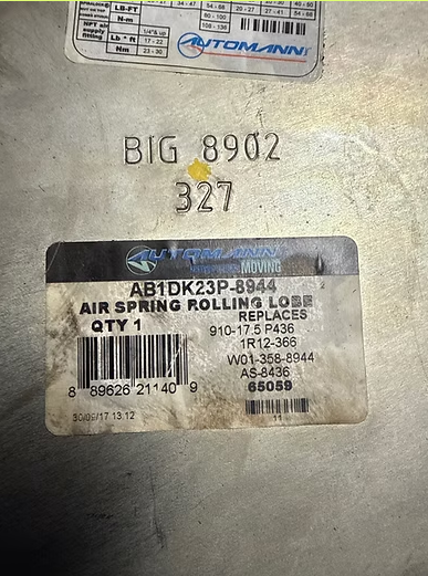 Air spring rolling lobe W01-358-8944