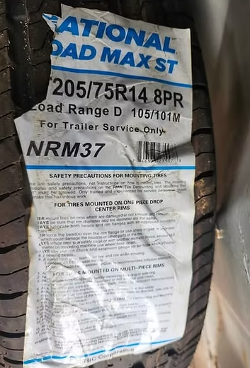 Two New Tires National Road Max ST Natl-Nrm37 ST205/75R14 TL8 105/101M
