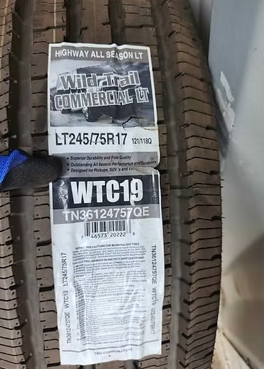 One New Tire TBC Wild Trail Commercial LTFET14 TBC-WTC19 LT245/75R17 E121/118Q