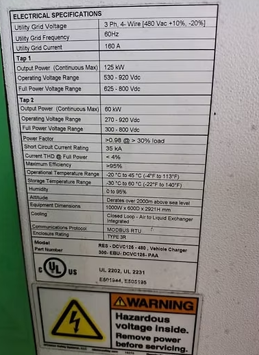 Proterra Charging Station 125 KW