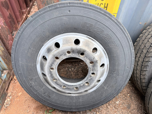 Bridgesone 285/70R19.5 tire with a rim