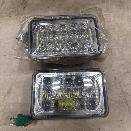 2pcs 4x6 inch 90W LED Light Bulbs Crystal Clear Headlights