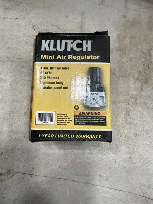 Klutch 48571 Mini Air Pressure Regulator, 1/4in., 220 Max. PSI, 21 CFM